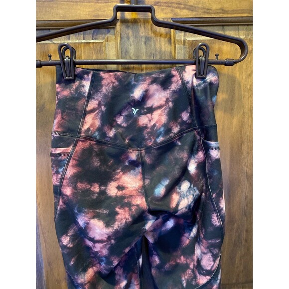 Old Navy Leggings Sz Small High-Rise Go Dry Tie Dye Pink Black Pockets Athletic - Picture 7 of 10